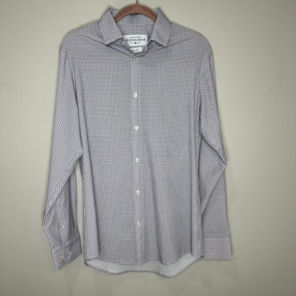 Mizzen + Main Shirt Leeward Collection White Check Stretch Trim Fit Size Medium - Picture 1 of 8